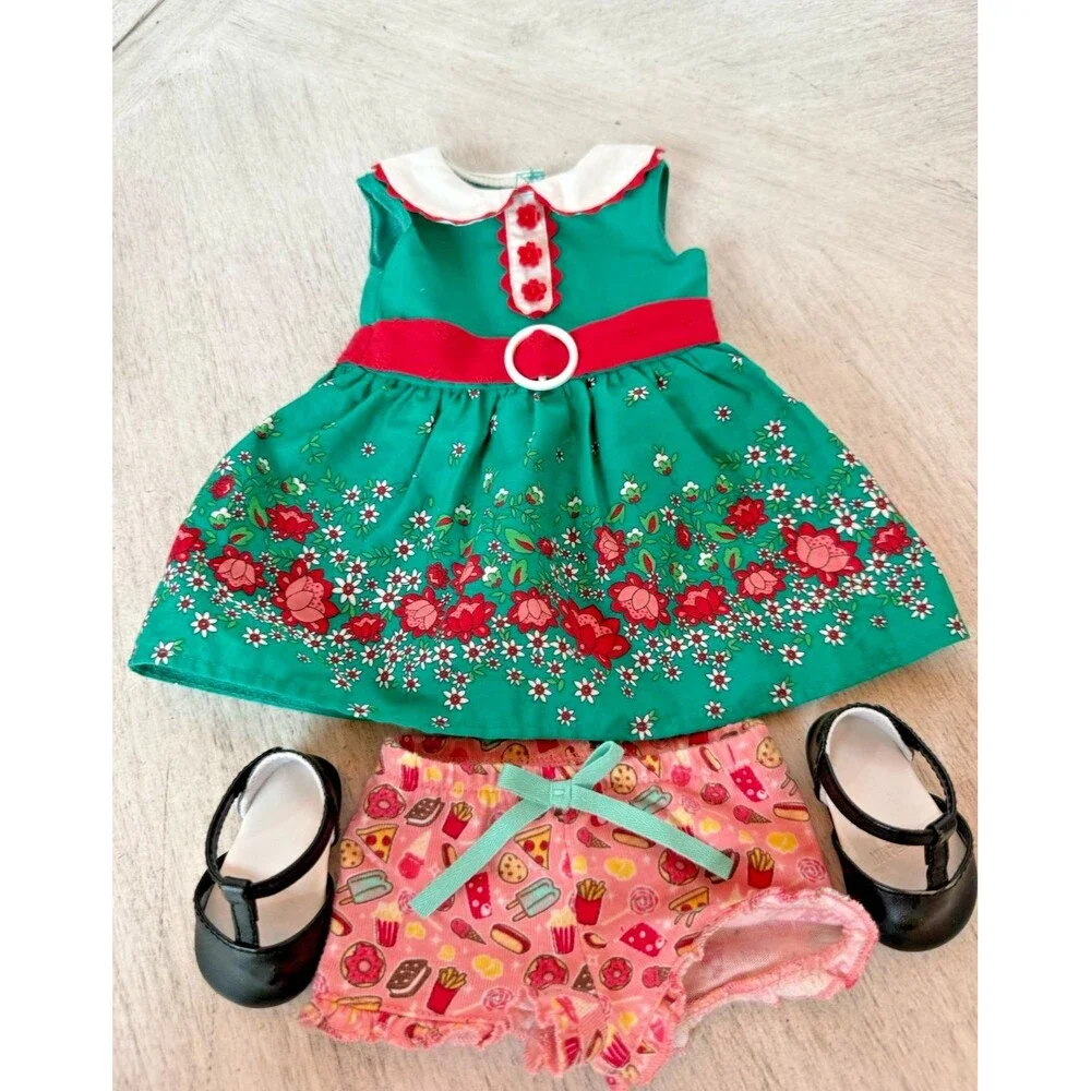American Girl Bitty Twin Asian Doll Black Hair Brown Eyes Kit Kittredge Outfit